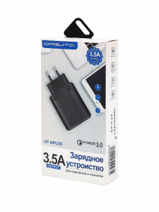 Зарядка для телефона, зарядное устройство с USB 20W адаптер QC 3.0 Орбита OT-APU30 Черный